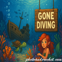 Gone Diving E-Card – Pirate Shipwreck and Mermaid Scene _ Image