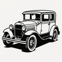 Vintage Ford Car – Perspective View