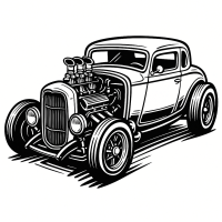 Hot-Rod Ford – Classic V8 Street Machine (Perspective View)