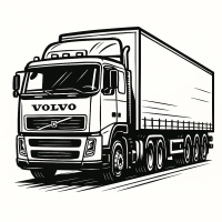 Illustration Camion Européen Moderne avec Remorque