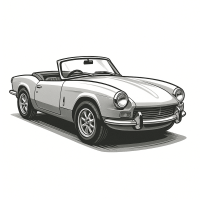 Classic British Roadster Sports Car Illustration