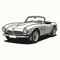 Classic German Luxury Roadster Illustration