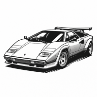 Retro Wedge-Era Supercar Illustration