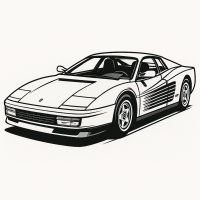 Retro Exotic Supercar Illustration