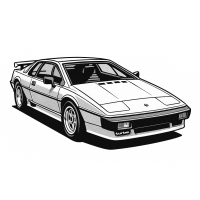 Retro Turbocharged Sports Car Illustration