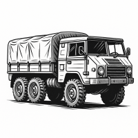 Classic Pinzgauer 6×6 Tactical Military Transport Illustration