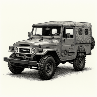 Classic Toyota Land Cruiser FJ40 Military 4×4 Illustration