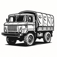 GAZ-66 Soviet Military 6×6 Troop Carrier Illustration