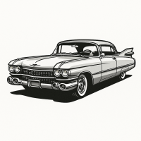 1959 Cadillac Eldorado Classic Car Illustration