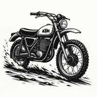 Illustration Moto KTM Vintage