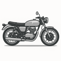 Vintage Ducati-Style Motorcycle Clipart