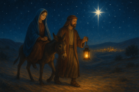 Mary and Joseph Traveling to Bethlehem