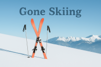 Gone Skiing – Skis and Poles in the Snow
