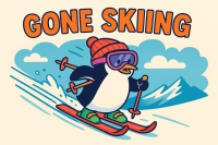 Gone Skiing – Penguin on the Slopes