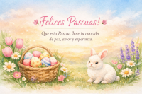 Felices Pascuas – Conejito de Pascua en acuarela