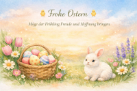 Frohe Ostern – Traditional German Easter Meadow Greeting