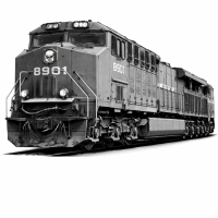 North American Heavy Freight Diesel Locomotive – 3D Clipart