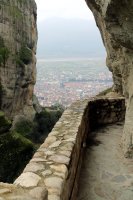 Stone Passage to Holy Trinity Monastery with Kalambaka View