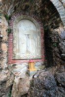 Monastery Forecourt and Cliffs at Varlaam Meteora