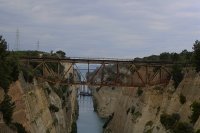 Corinth Canal with Rusted Bridge, Greece